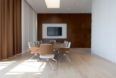 Curtain Systems, SG 5600, Colorama 2, room shot ""Office Gehrke econ in the Torhaus", Hannover, Germany, Wave