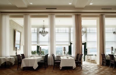 Roman Blind Systems, SG 2360, Colorama 1, Room shot "Hotel Chateau Gütsch", Lucerne, Switzerland