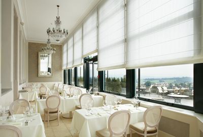 Roman Blind Systems, SG 2350, Colorama 1, Room shot "Hotel Chateau Gütsch", Lucerne, Switzerland